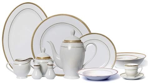 Euro Porcelain 57-pc Banquet Dinnerware Set for 8, Luxury Bone China Tableware - Walmart.com ...