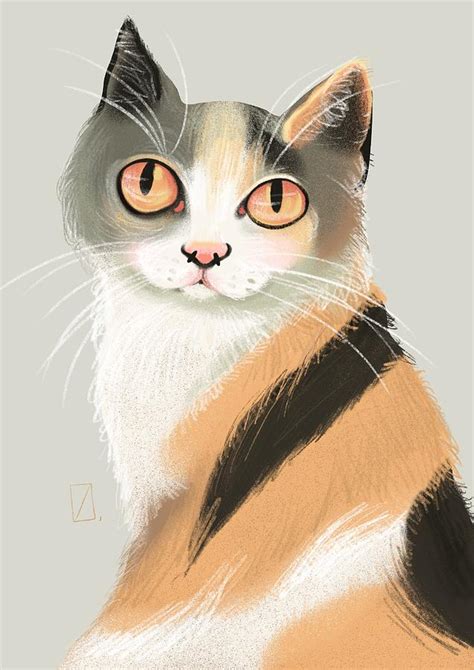 Cute cat Digital Art by Ira Ryaba - Pixels