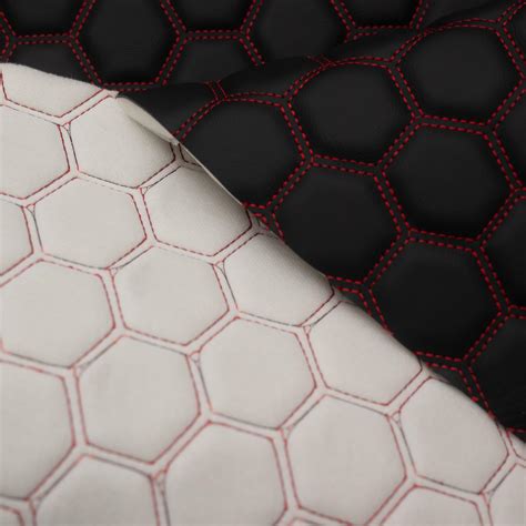 Hexagon Quilted 8mm Foam Backed Faux Leather Vehicle Upholstery Fabric | eBay