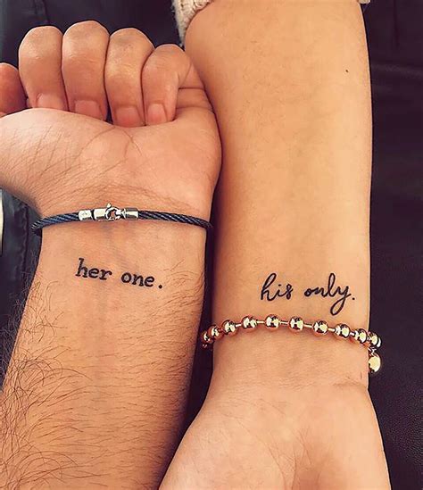 Her One His Only Couple Tattoo Meaningful Matching Tattoo - Etsy ...