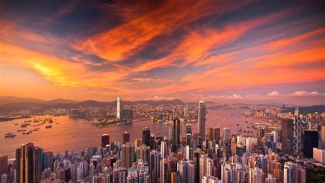 Wallpaper : 1800x1021 px, aerial, buildings, clouds, hong, kong, skyscrapers, sunset 1800x1021 ...