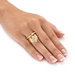 Womens 3 CT. T.W. White Cubic Zirconia 14K Gold Over Brass Engagement Ring - JCPenney