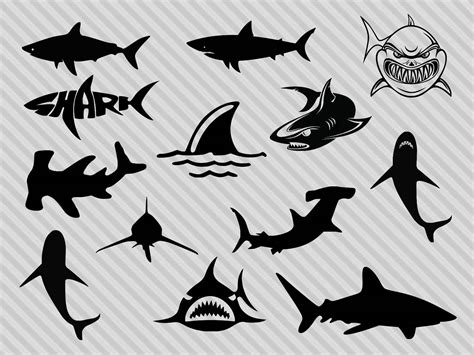 Shark svg bundle shark clipart shark silhouette svg | Etsy