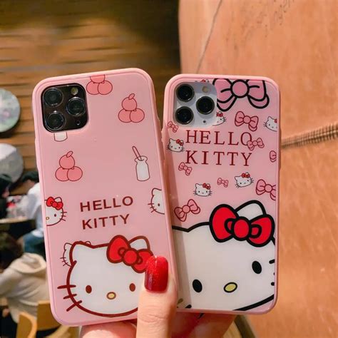 Hello Kitty Tempered Glass Two-Piece Phone Case - KawaiiMerch.com