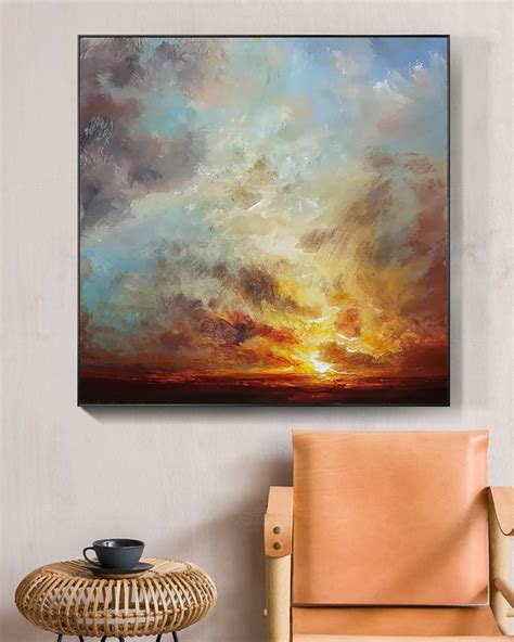 Cloud sunrise painting Sky abstract painting Sunset painting | Etsy