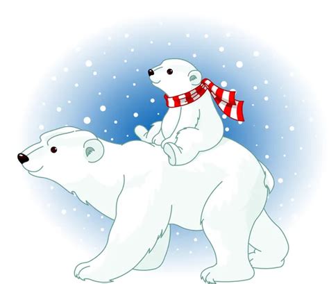 Christmas Polar bear family — Stock Vector © Dazdraperma #7820354