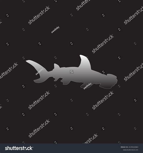 Hammerhead Shark Vector Silhouette Isolated On Stock Vector (Royalty ...