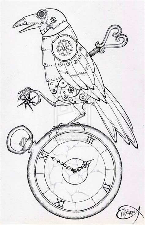 40 Best Examples Of Line Drawing Art | Steampunk coloring, Line art ...