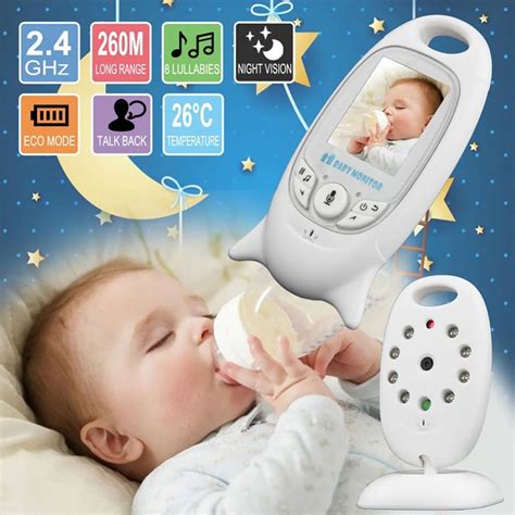 VB601 Wireless Baby Monitor Infant 2.4GHz Digital Video Baby Monitor Temperature Display Night ...