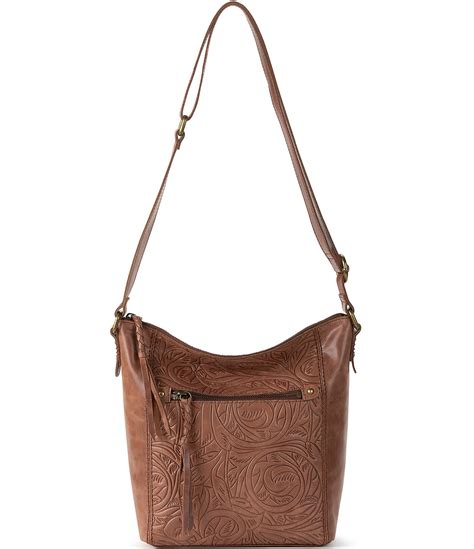 The Sak Ashland Floral Embossed Leather Zip Top Crossbody Bag | Dillard's
