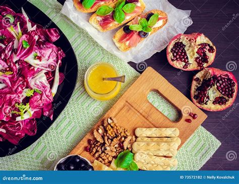 Chicory Salad with Appetizers Set Stock Photo - Image of ingredient, meal: 73572182