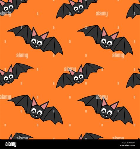 cute cartoon bat halloween seamless pattern Stock Photo - Alamy