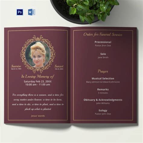 19+ Memorial Brochure Templates - Illustrator, InDesign, MS Word, Pages, Photoshop, Publisher