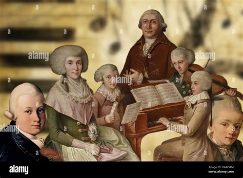 Young Mozart with his family Stock Photo - Alamy