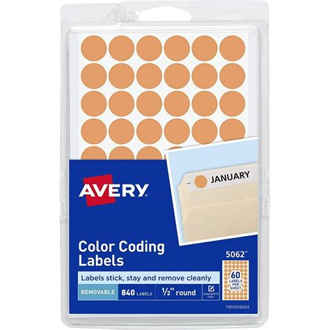 Avery Removable Neon Orange Dot Stickers 1/2 Inch, Pack of 840 Round Stickers (5062) - Walmart ...