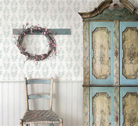 Rustic Farmhouse Kitchen Wallpaper Botanical Primitive Tulip | Etsy ...