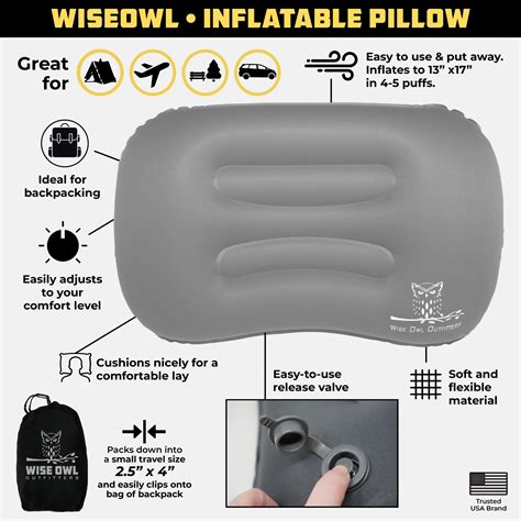 Camping / Travel Inflatable Pillow - Wise Owl Outfitters