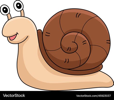 Spring snail cartoon colored clipart Royalty Free Vector