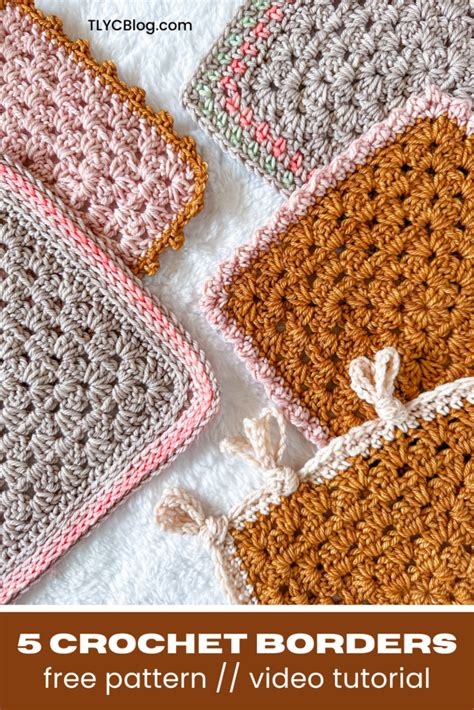 5 Quick & Easy Crochet Border Stitch Patterns for Beginners - TL Yarn Crafts