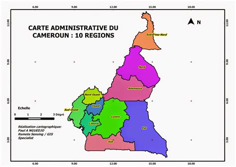 Cameroon administrative card / Carte Administrative du cameroun (Régions)