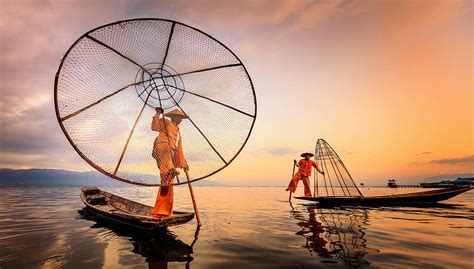 Inle Lake Fishermen -54275a Photograph by Raimondo Restelli - Fine Art ...