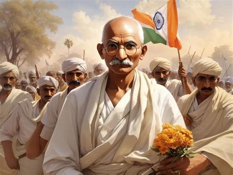 Premium AI Image | Mahatma Gandhi Indian freedom fighter 2 October