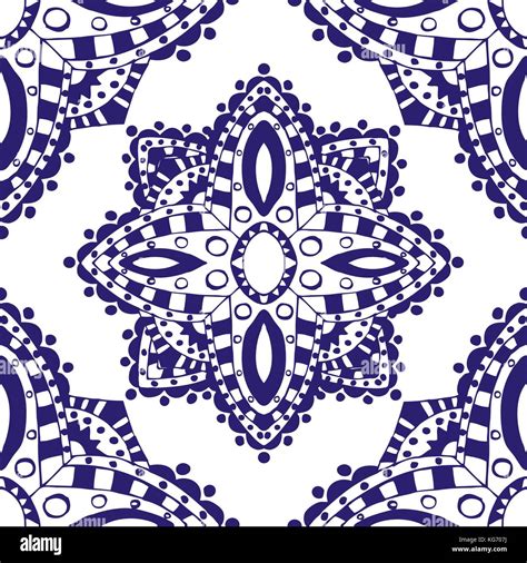 Blue seamless pattern. Design for dutch tile, background, textile Stock ...