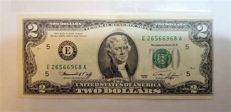 Very Rare 1976 Two Dollar Bill with Printing | Etsy