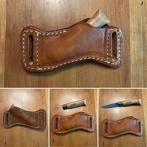 Opinel knife sheath | Custom leather holsters, Leather holster, Diy leather knife sheath