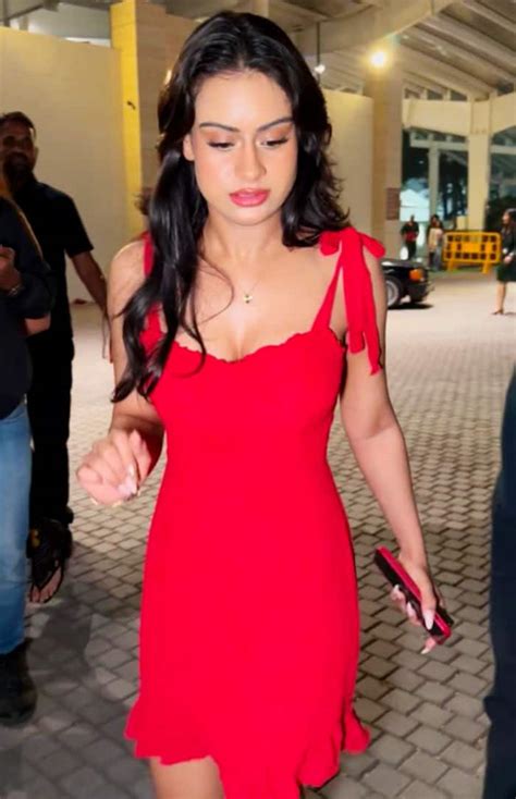 Nysa Devgan Looks Sexy in Red Dress Photos