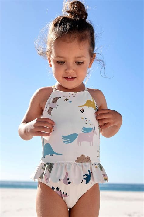 Girls Next Cream Skirted Swimsuit (3mths-7yrs) - Cream in 2021 | Little ...