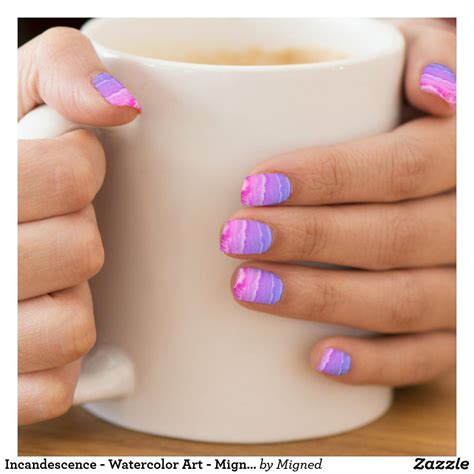 Incandescence - Watercolor Art - Migned Minx Nail Art Pink Purple Ombre, Pastel Pink, Pastel ...
