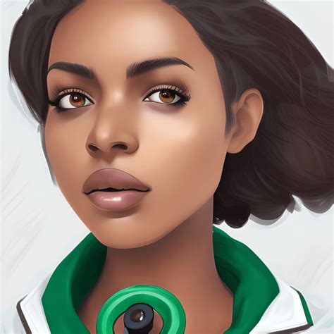 Beautiful Brown Skinned Bombshell Wearing White Coat and Stethoscope · Creative Fabrica