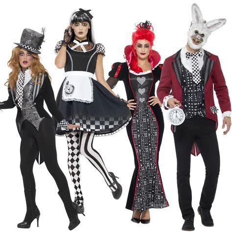 Dark Alice Wonderland Womens Fancy Dress Costume Ladies Halloween ...