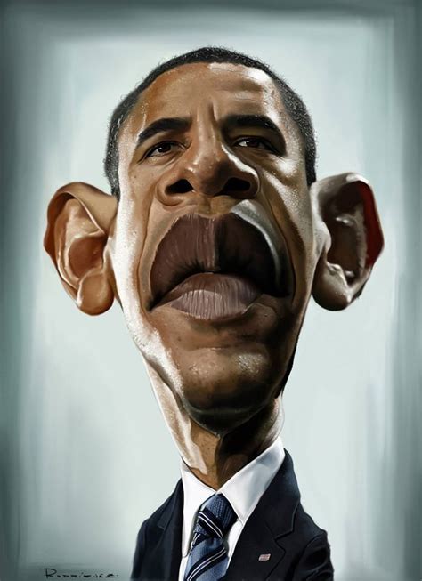 Caricatura del político del partido democrata y actual presidente de los EEUU, Barack Obama ...