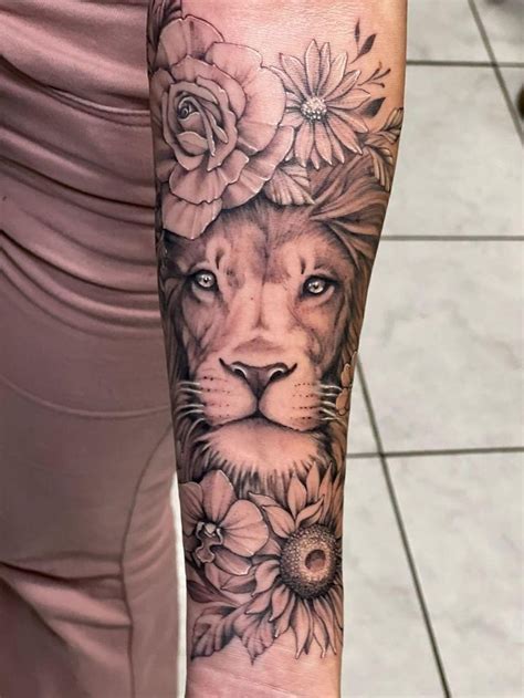 Lion tattoo in 2022 | Girl leg tattoos, Sleeve tattoos for women, Baby tattoos