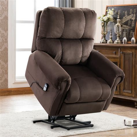 Electric Lift Recliner with Heat Therapy and Massage Heavy Recliner Massage Chair Coffee ...