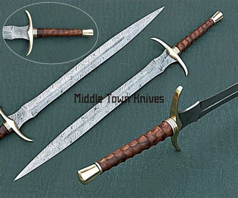 HANDMADE DAMASCUS STEEL Viking Sword/Medieval Sword With Leather Sheath $129.99 - PicClick