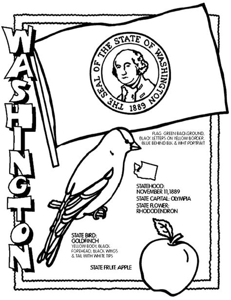 Washington coloring page | Flag coloring pages, Washington state flag, Coloring pages