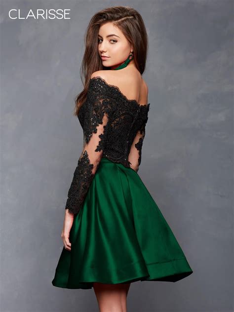 Clarisse S3581 Long Sleeve 2 Piece Short Homecoming Dress: French Novelty | Short green dress ...