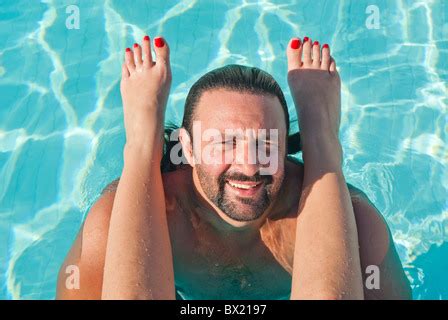 Man and woman by the swimming pool Beirut Lebanon MIddle East Asia Stock Photo - Alamy