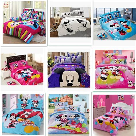 Aliexpress.com : Buy 100% Cotton Luxury Mickey And Minnie Bedding ...