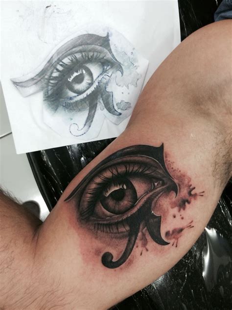 Realistic Eye Of Horus Tattoo