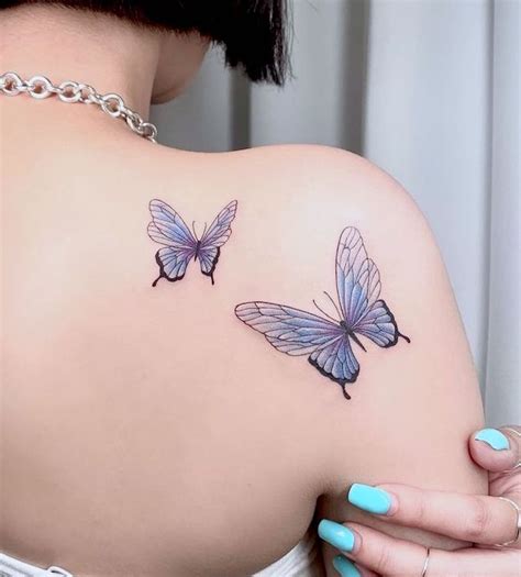 Butterfly Tattoos On Shoulder Blade