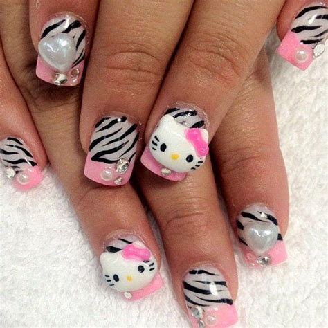 50 Hello Kitty Nail Designs | Cuded | Hello kitty nails, Hello kitty ...