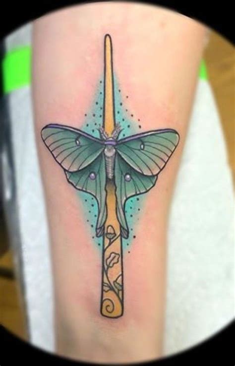 Luna Moth on Wand - but with Luna Lovegood's wand #harrypotterobsessed | Bestie tattoo, Luna ...