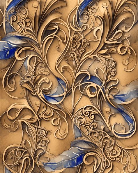 Beautiful Background of Art Nouveau Gold Ornate Flowers and Leaves ...