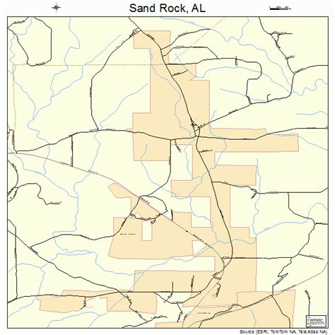 Sand Rock Alabama Street Map 0167920