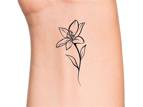 Floral Lily Temporary Tattoo / Flower Tattoo / Lily Tattoos - Etsy