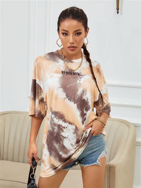 Tie Dye Letter Graphic Tee